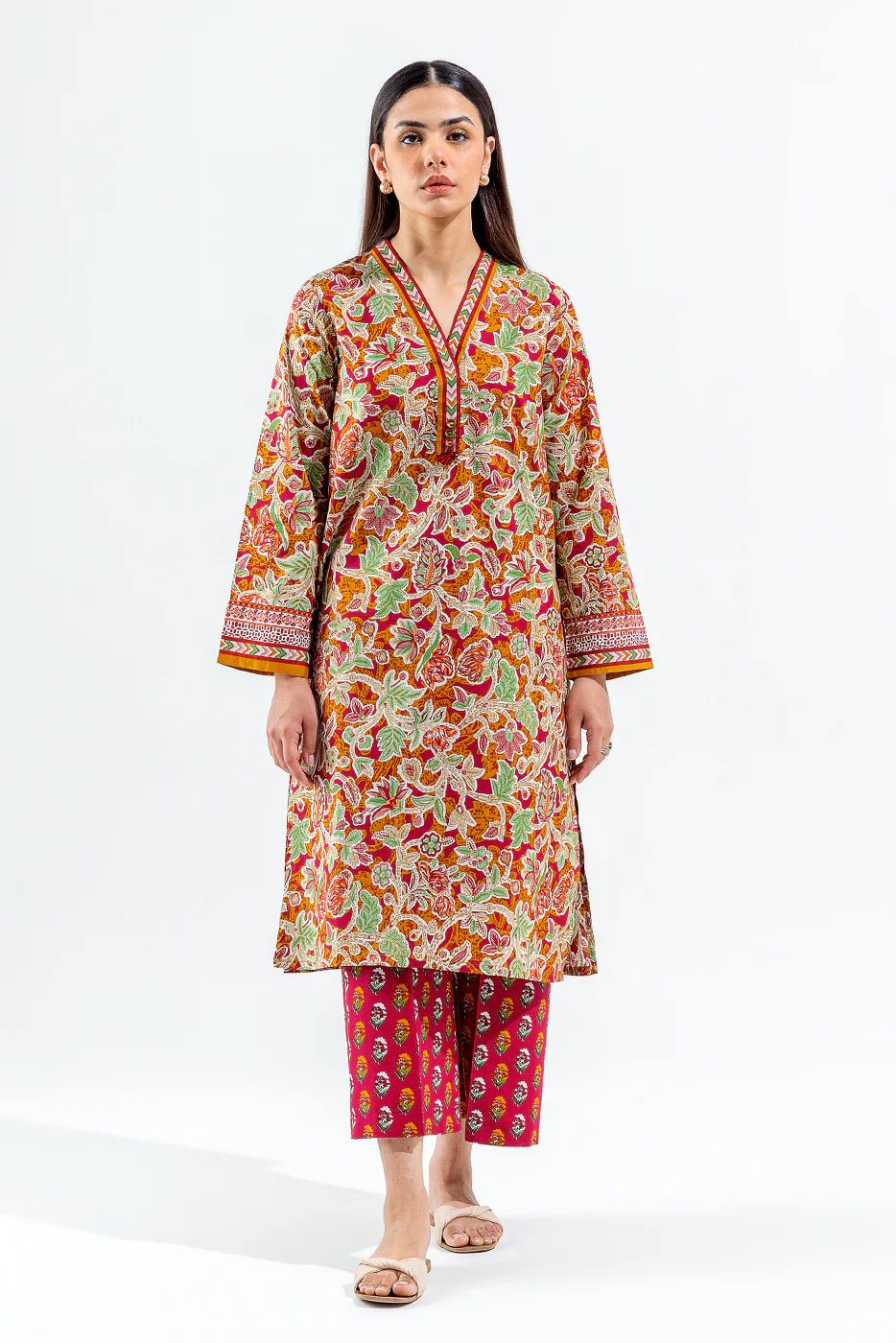 2 PIECE PRINTED CAMBRIC SUIT (PRET) - Image 2