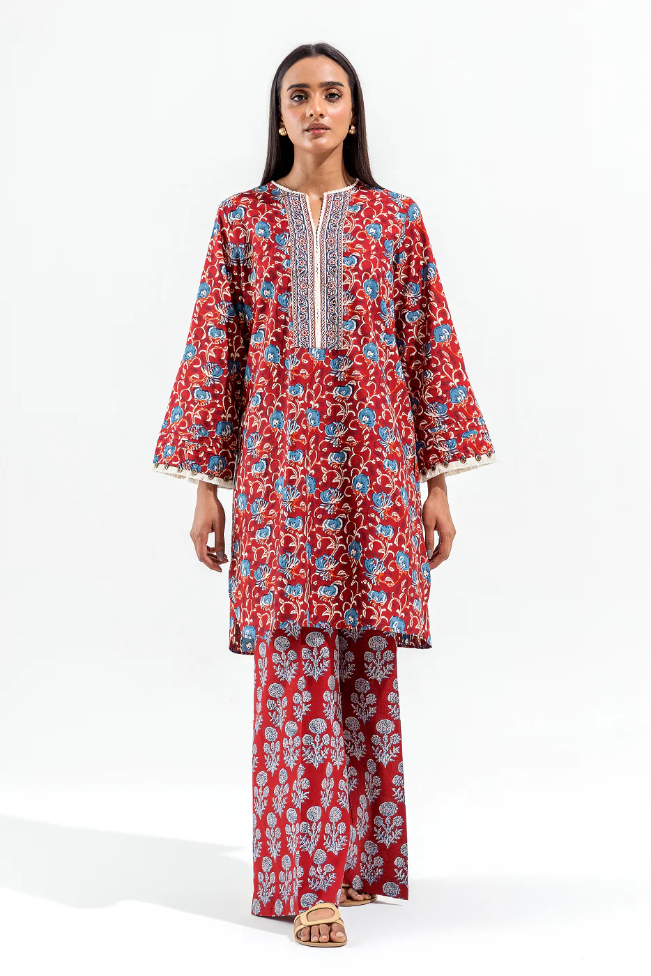 2 PIECE PRINTED CAMBRIC SUIT (PRET) - Image 2