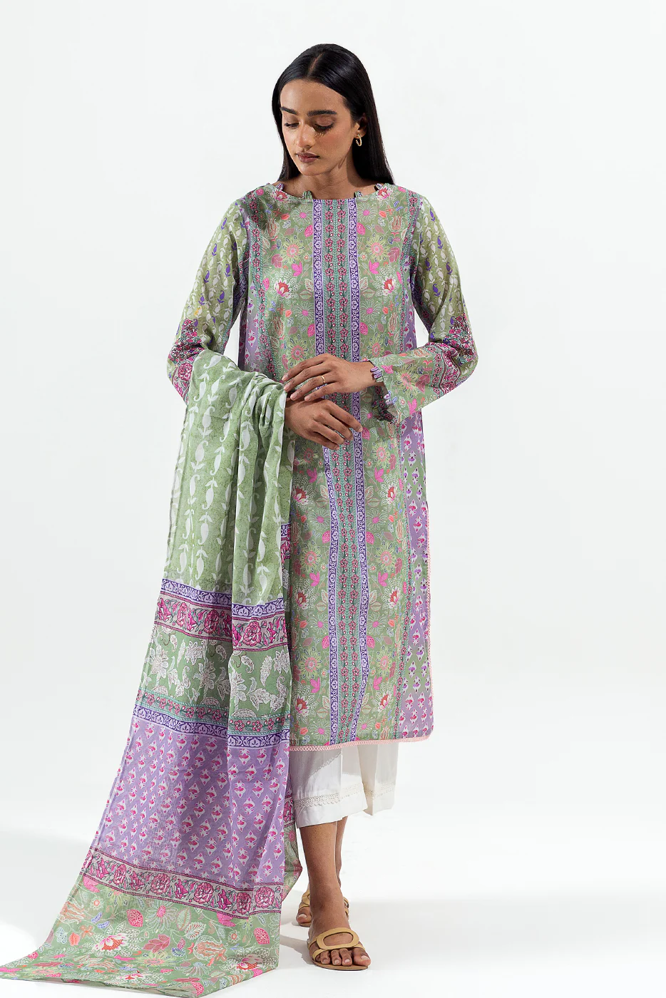 2 PIECE PRINTED LAWN SUIT (PRET) - Image 3