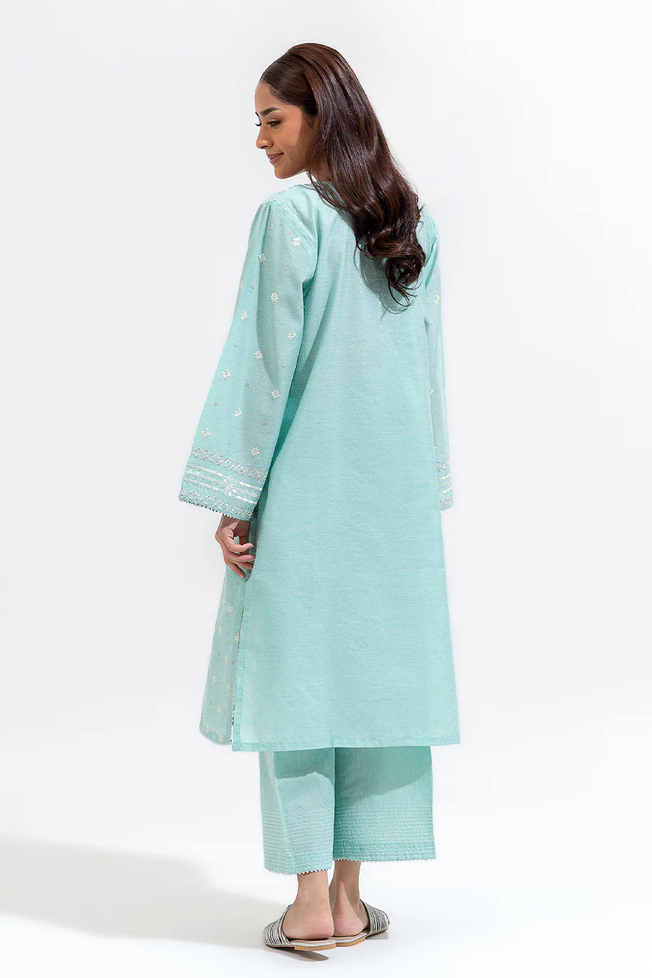 2 PIECE EMBROIDERED CHIKENKARI SUIT (LUXURY-PRET) - Image 3