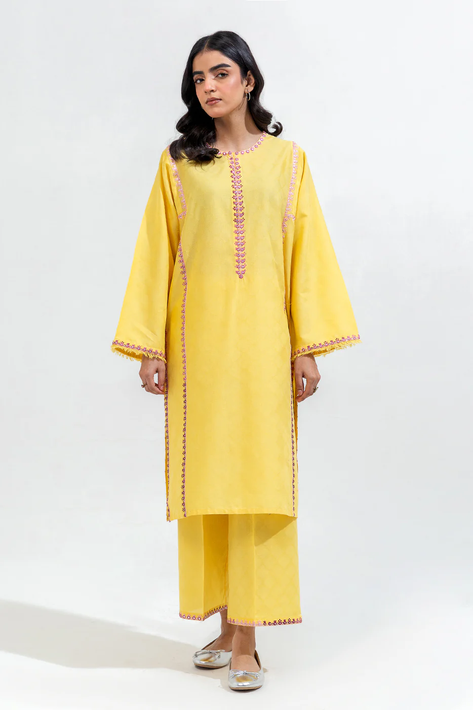2 PIECE EMBROIDERED JACQUARD SUIT (PRET) - Image 2