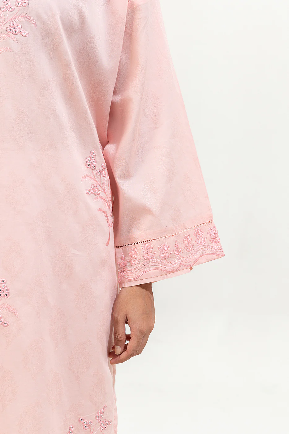 EMBROIDERED JACQUARD SHIRT (PRET) - Image 5