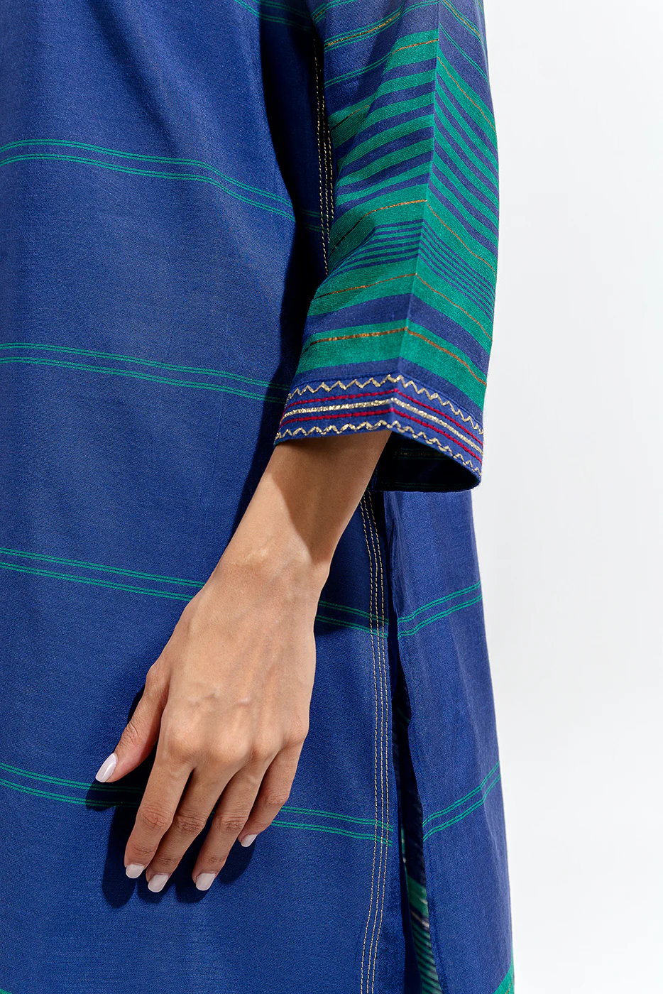 3 PIECE EMBROIDERED YARN DYED SUIT (LUXURY-PRET) - Image 6