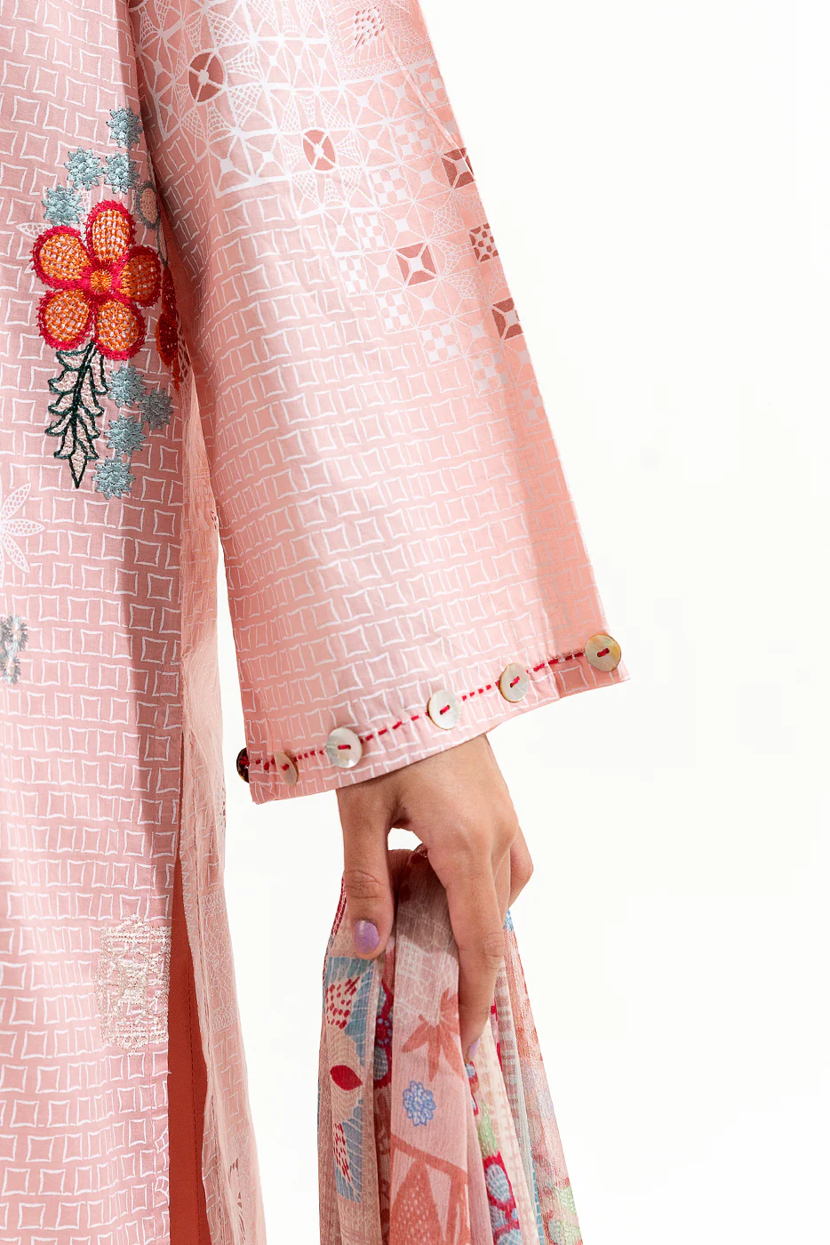 3 PIECE EMBROIDERED LAWN SUIT (PRET) - Image 6