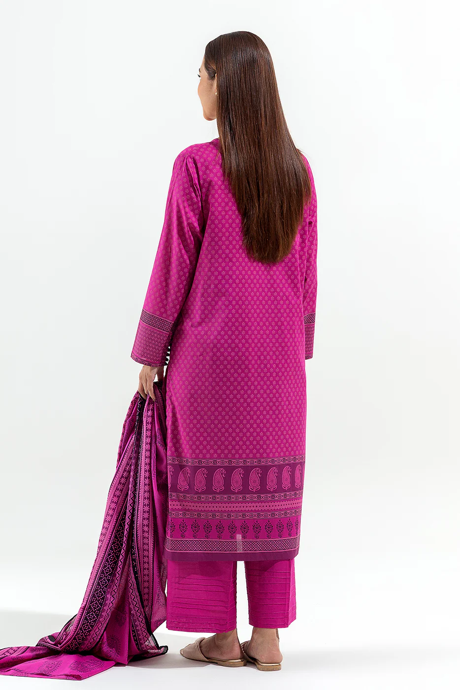 3 PIECE PRINTED LAWN SUIT (PRET) - Image 3