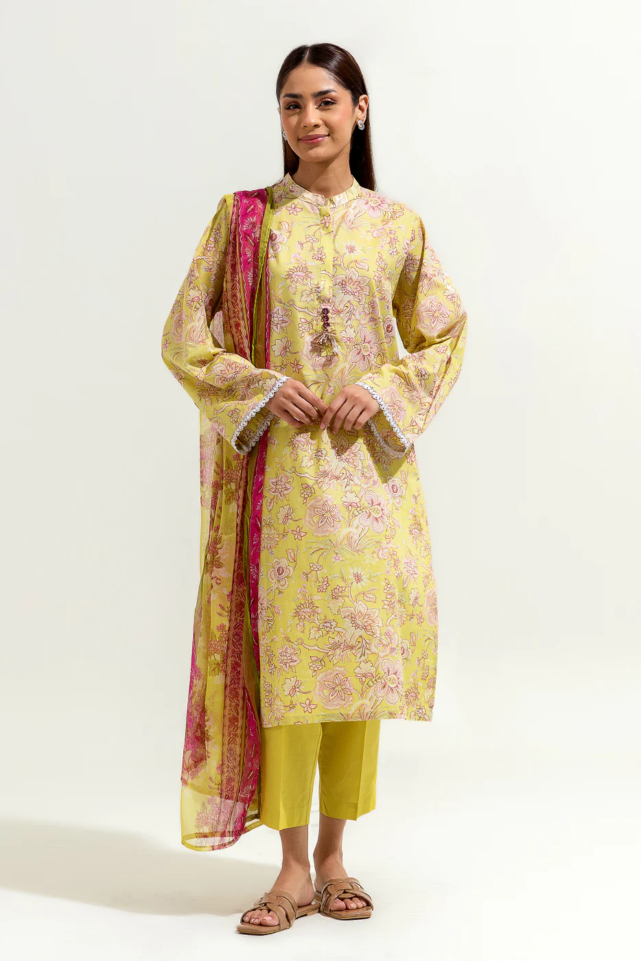 3 PIECE PRINTED LAWN SUIT (PRET) - Image 2