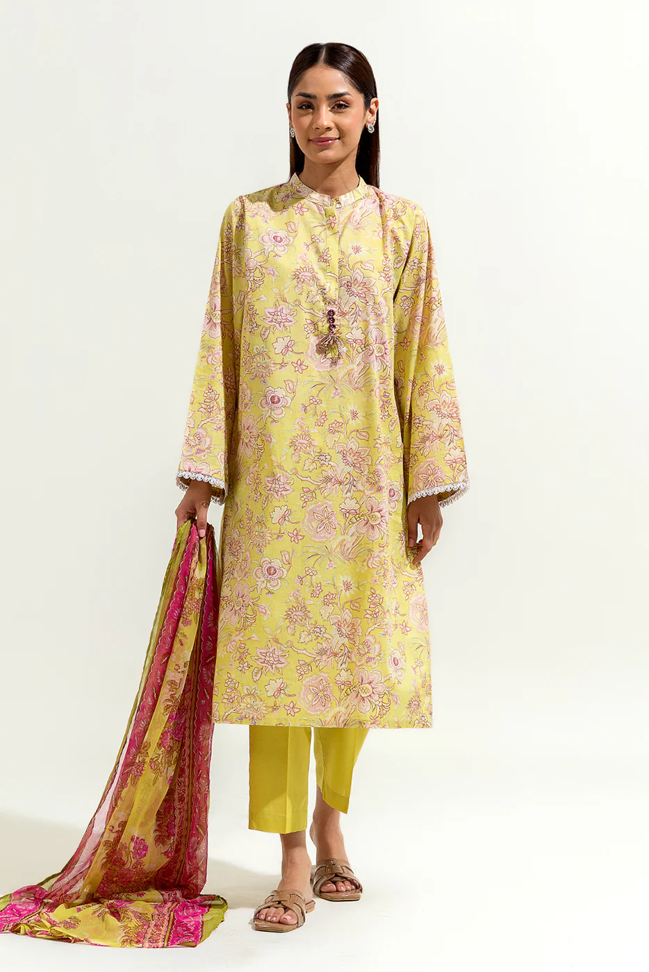 3 PIECE PRINTED LAWN SUIT (PRET) - Image 3
