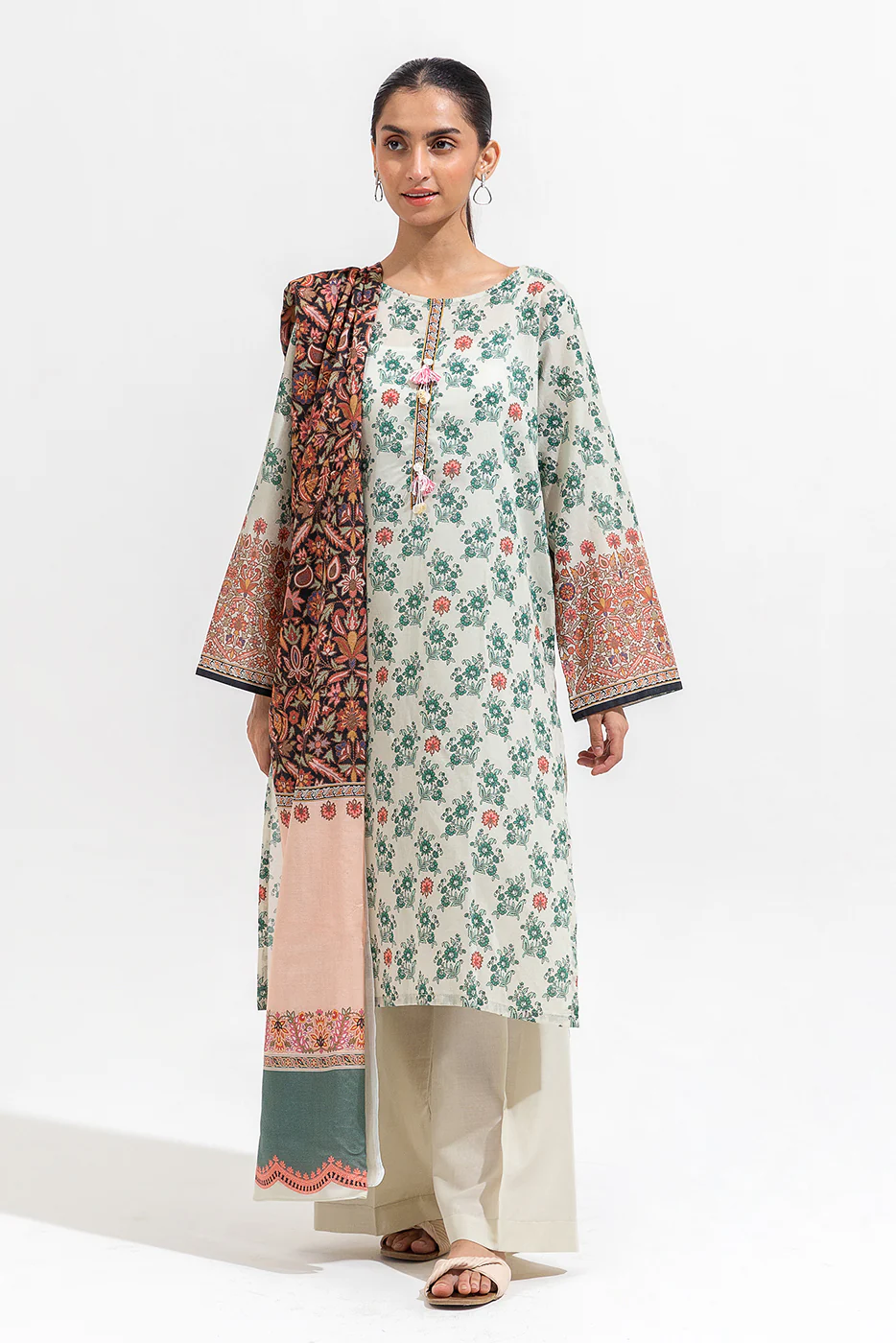 3 PIECE PRINTED LAWN SUIT (PRET) - Image 2