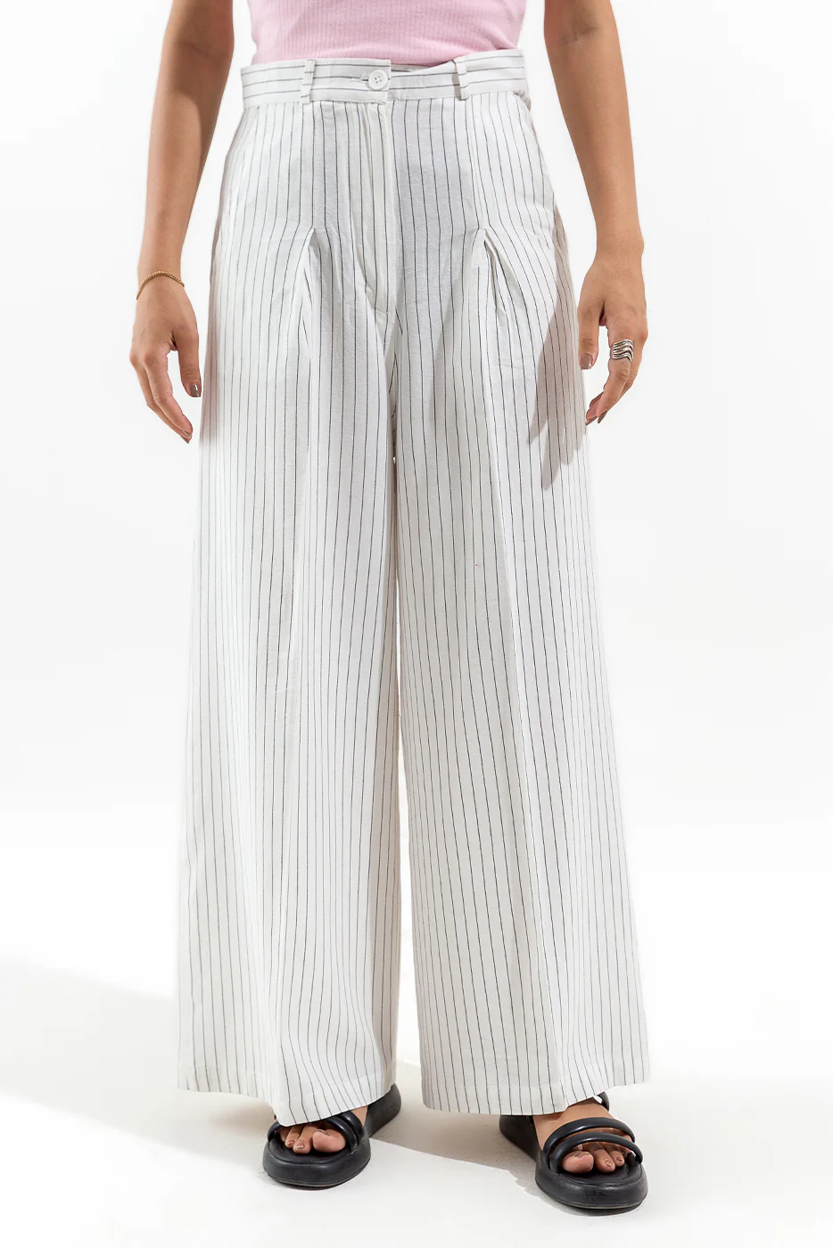 STRIPED WIDE LEG TROUSER - Image 4