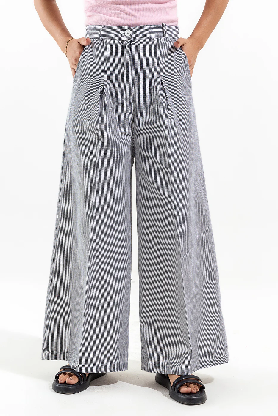 STRIPED WIDE LEG TROUSER - Image 2