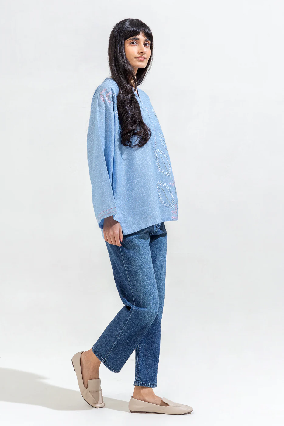 EMBROIDERED KARANDI TOP (PRET) - Image 4