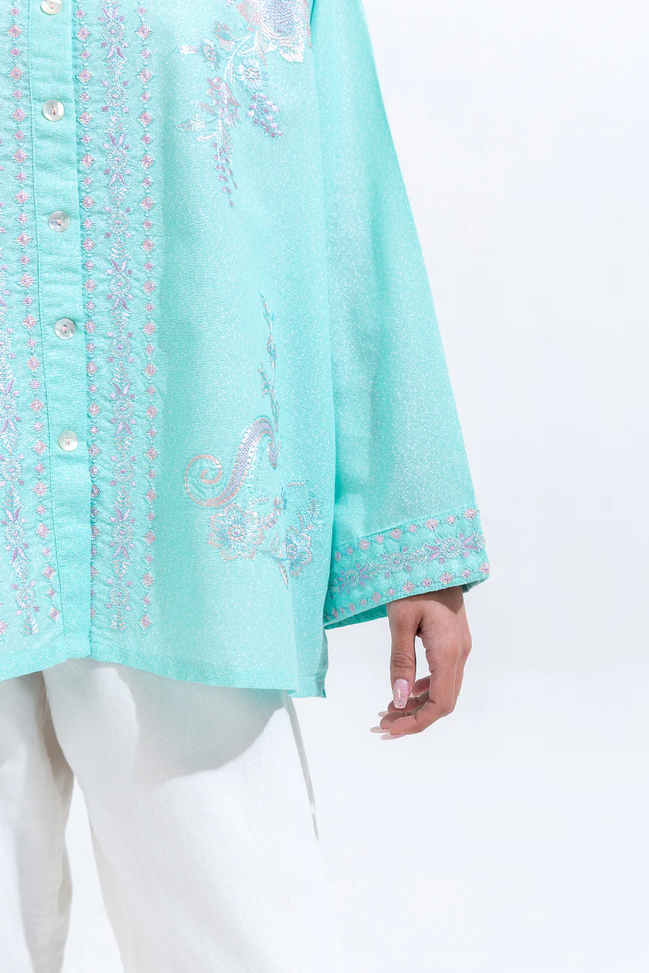 EMBROIDERED KARANDI TOP (PRET) - Image 5