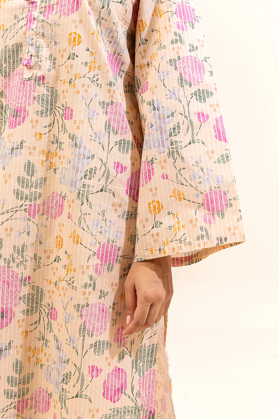 1 PIECE PRINTED LAWN SHIRT-VERDANT GRID (UNSTITCHED) - Image 4