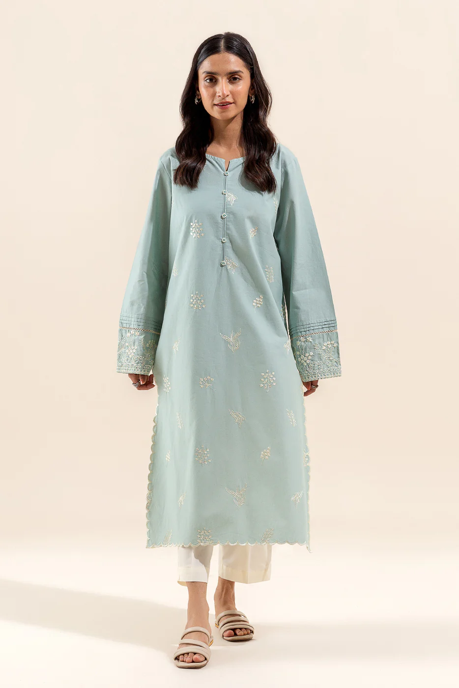 1 PIECE EMBROIDERED LAWN SHIRT-DUSKY DEW (UNSTITCHED) - Image 2