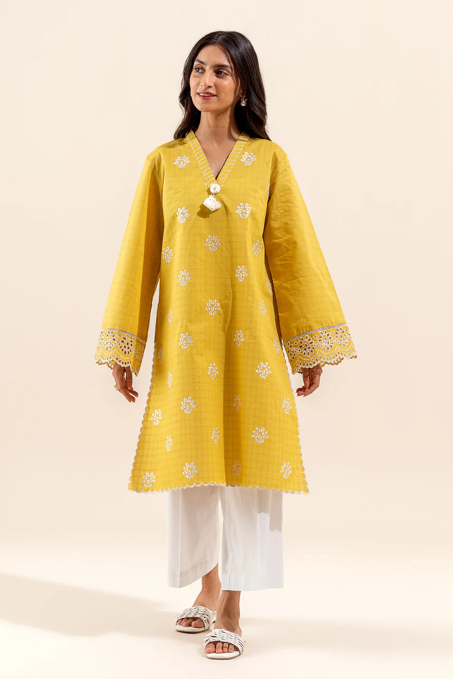 1 PIECE EMBROIDERED MISSURI  SHIRT-AMBER RADIANCE (UNSTITCHED) - Image 2