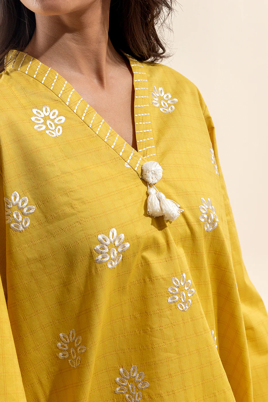 1 PIECE EMBROIDERED MISSURI  SHIRT-AMBER RADIANCE (UNSTITCHED) - Image 4