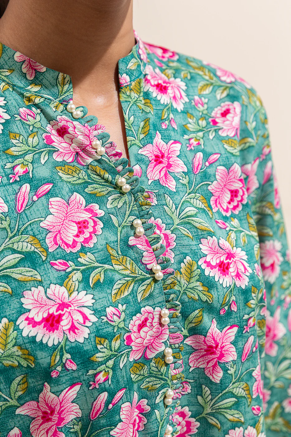 2 PIECE PRINTED LAWN SUIT-BASIL GLOOM (UNSTITCHED) - Image 5