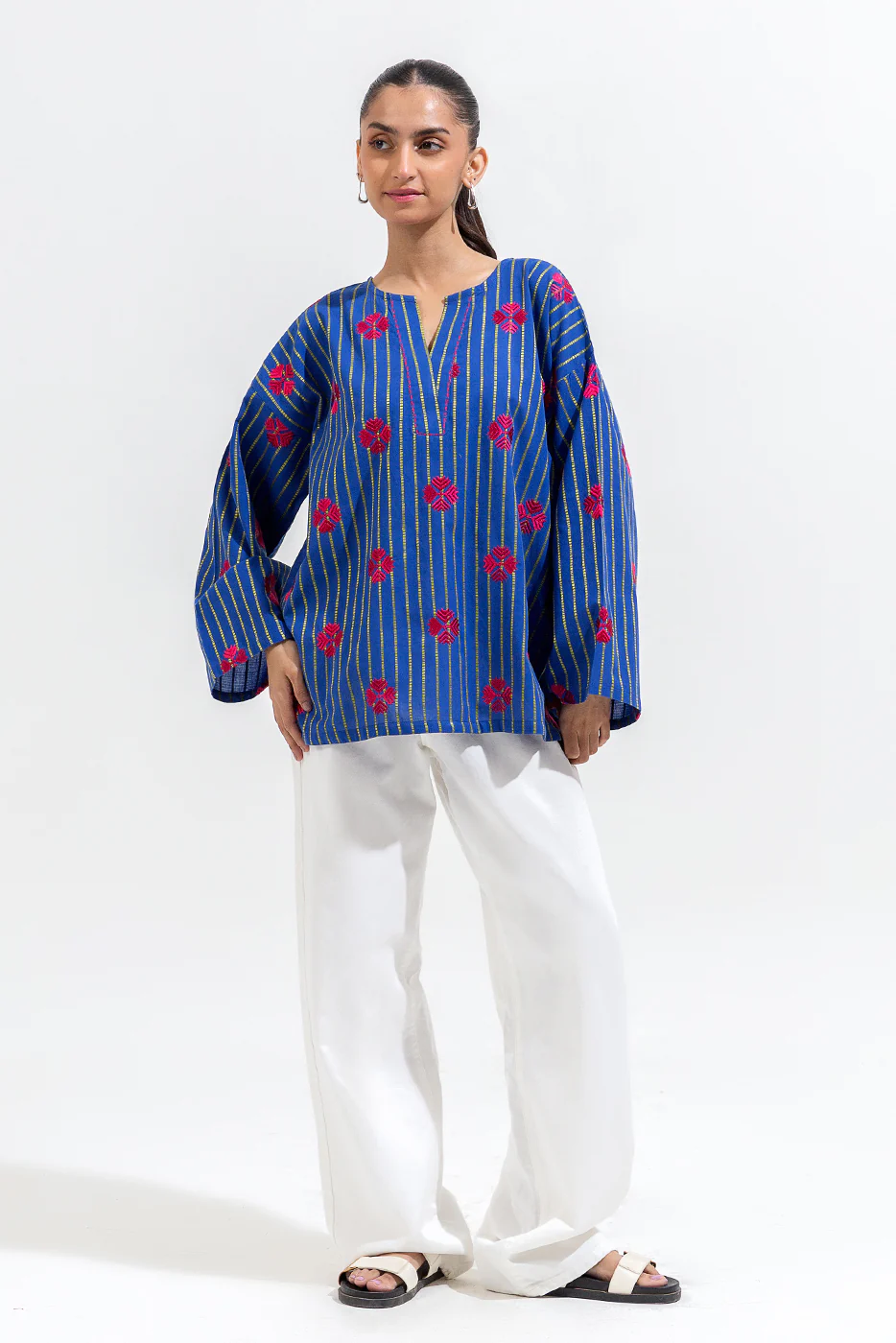 EMBROIDERED JACQUARD SHIRT (PRET) - Image 2