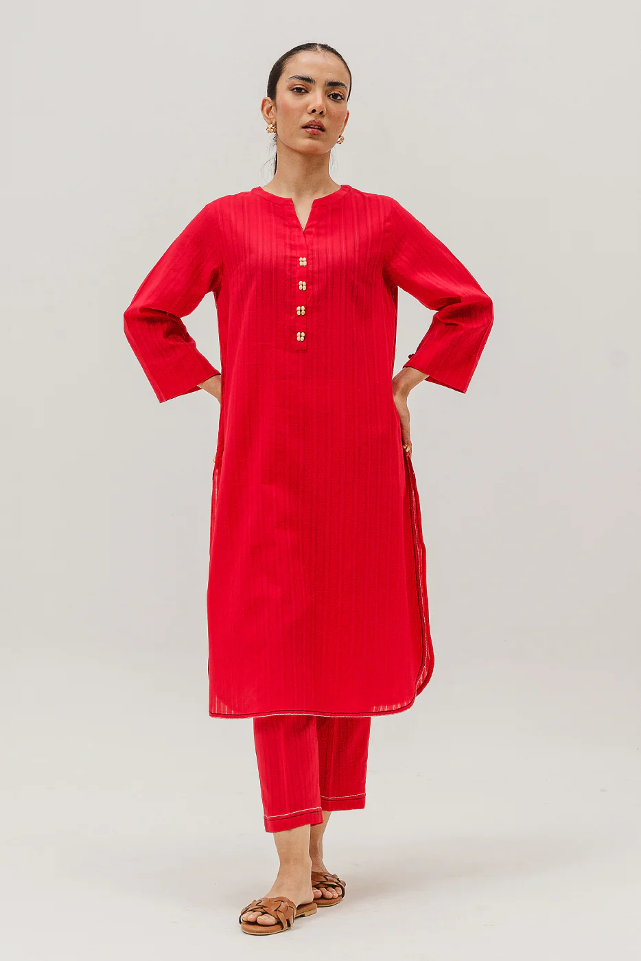 2 PIECE BASIC JACQUARD SUIT (PRET) - Image 2