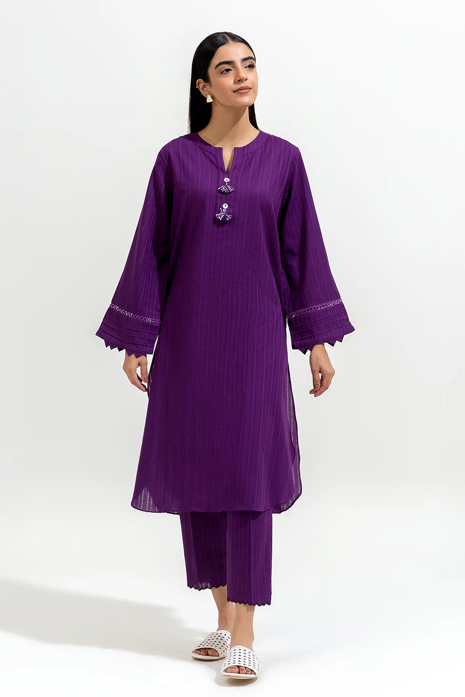 2 PIECE BASIC JACQUARD SUIT (PRET) - Image 2