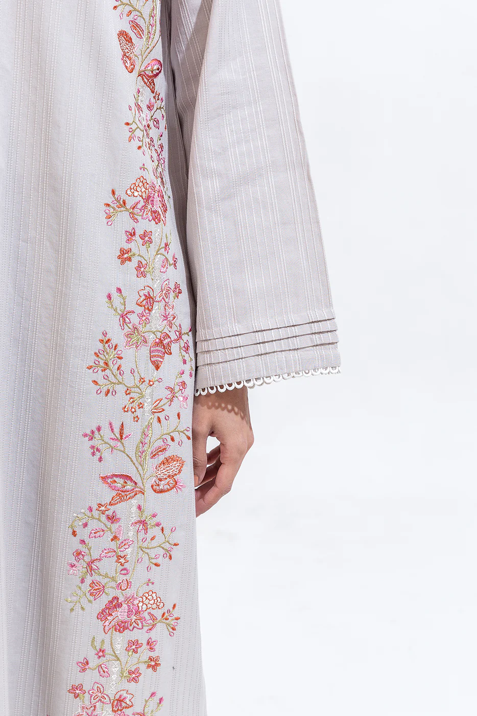 2 PIECE EMBROIDERED JACQUARD SUIT (PRET) - Image 5