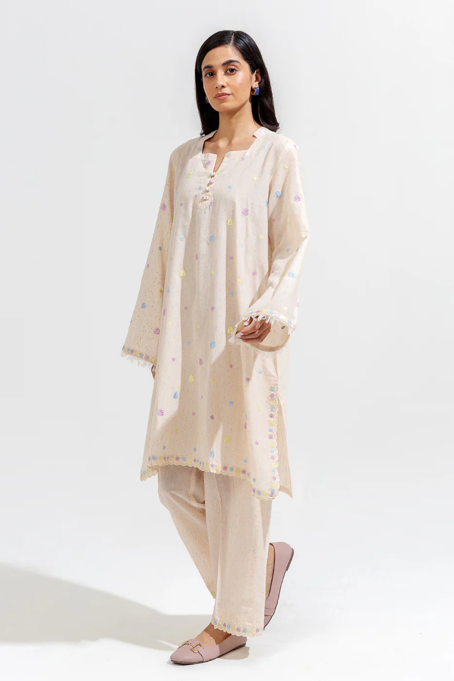 2 PIECE EMBROIDERED MULTI NAPS SUIT (PRET) - Image 3