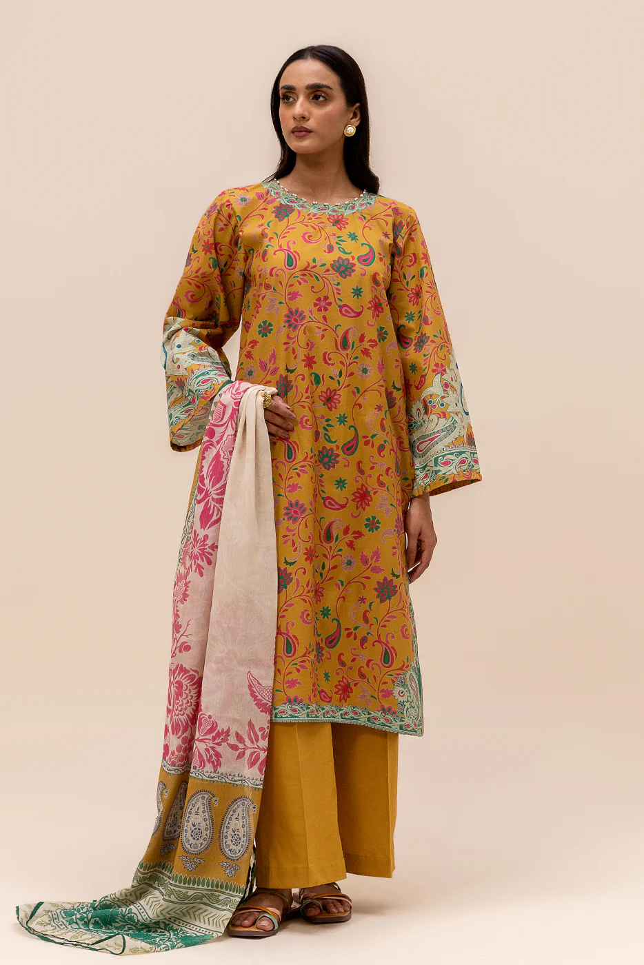 3 PIECE PRINTED LAWN SUIT-AMBER DUSK (UNSTITCHED) - Image 3