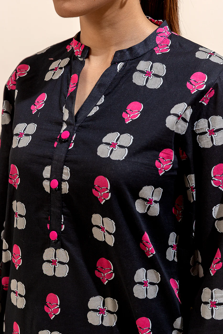 3 PIECE PRINTED LAWN SUIT-ONYX GRID (UNSTITCHED) - Image 2
