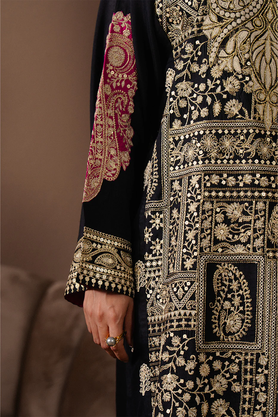 2 PIECE EMBROIDERED RAW SILK SUIT (LUXURY-PRET) - Image 5