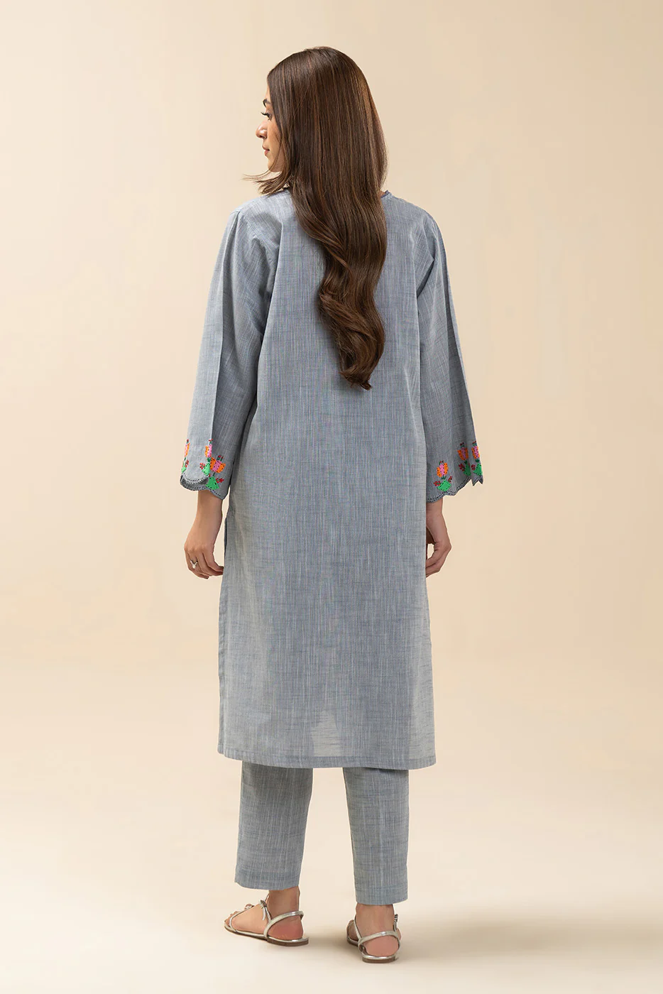 2 PIECE SOLID CHAMBRAY SUIT (PRET) - Image 6