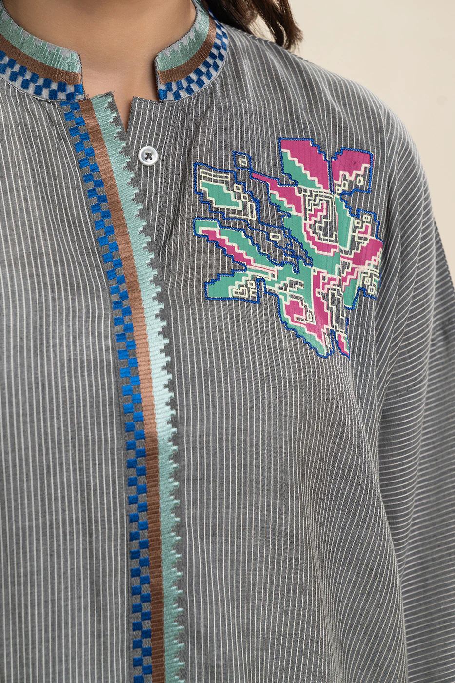 EMBROIDERED Dobby SHIRT (PRET) - Image 5