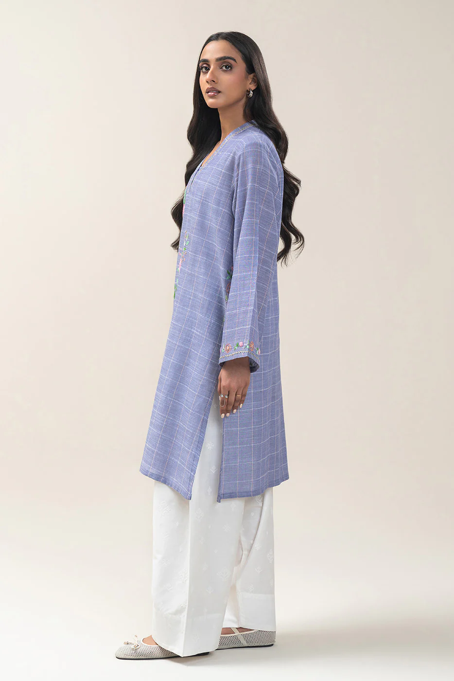 EMBROIDERED YARN DYED SHIRT (PRET) - Image 7