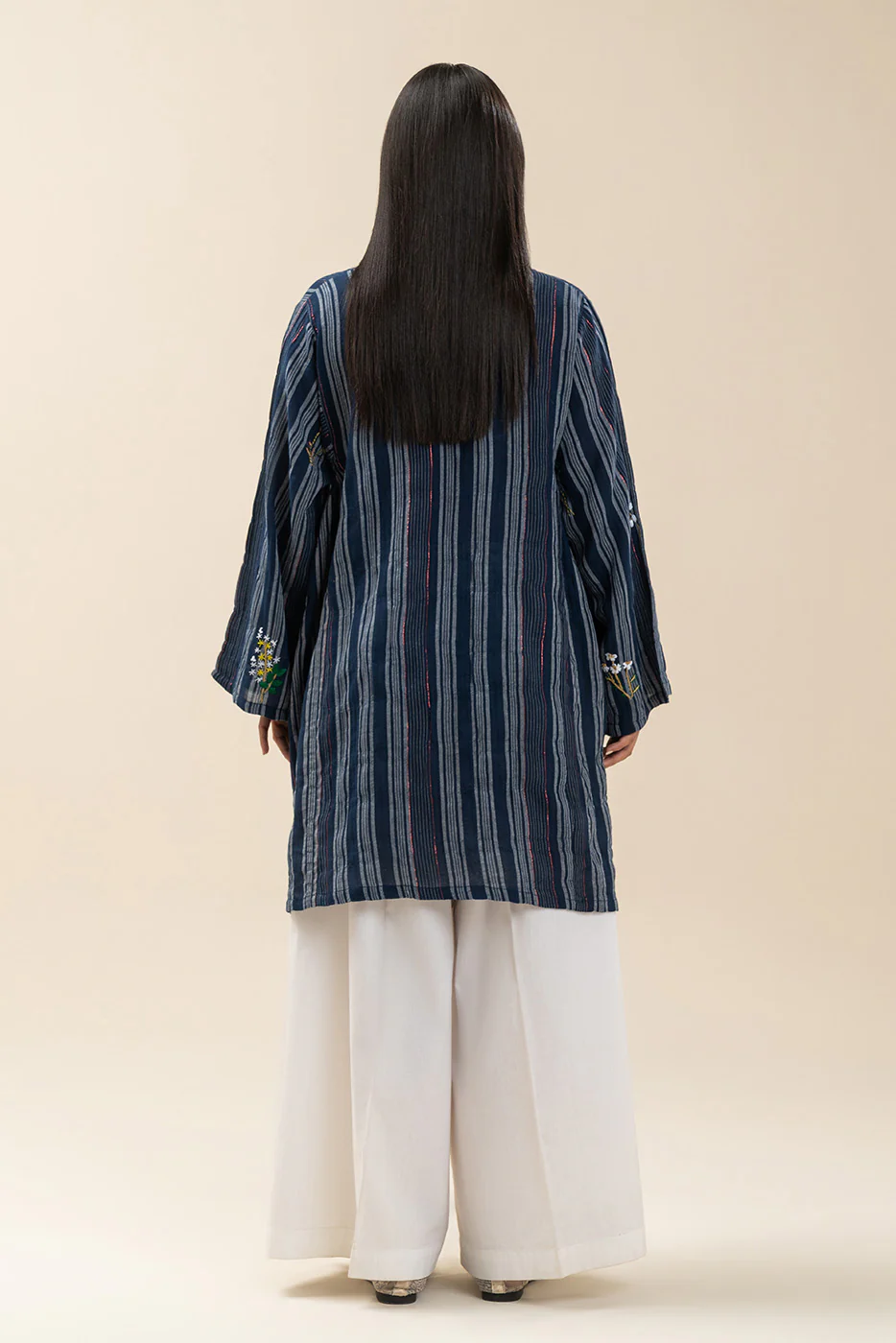 EMBROIDERED YARN DYED SHIRT (PRET) - Image 6
