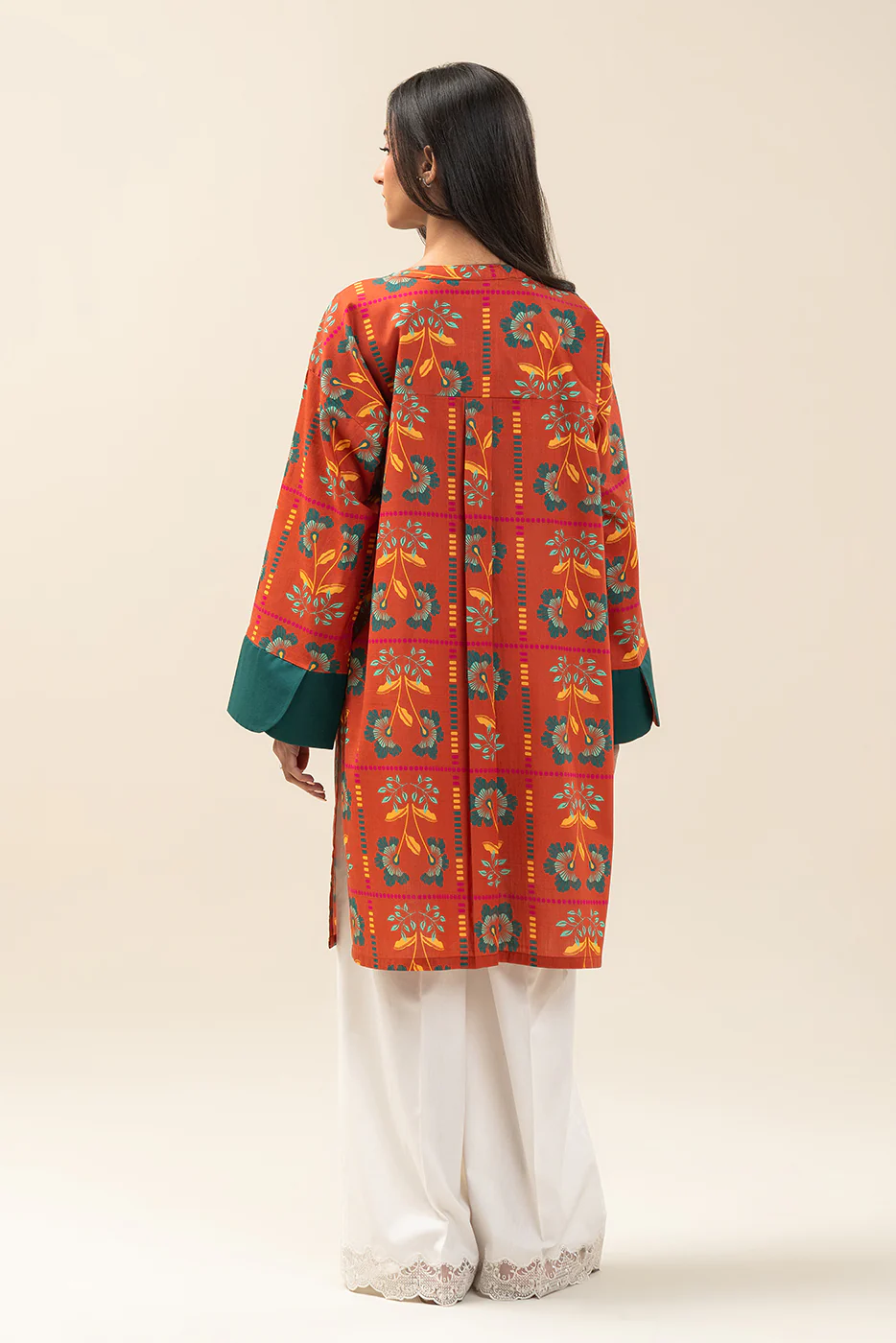 PRINTED TWO WAY SLUB SHIRT (PRET) - Image 5