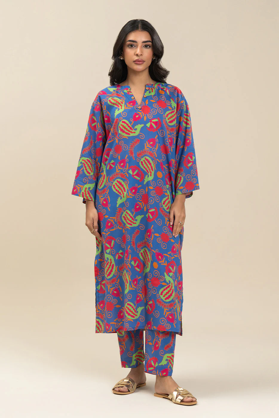 2 PIECE PRINTED LAWN SUIT (PRET) - Image 2