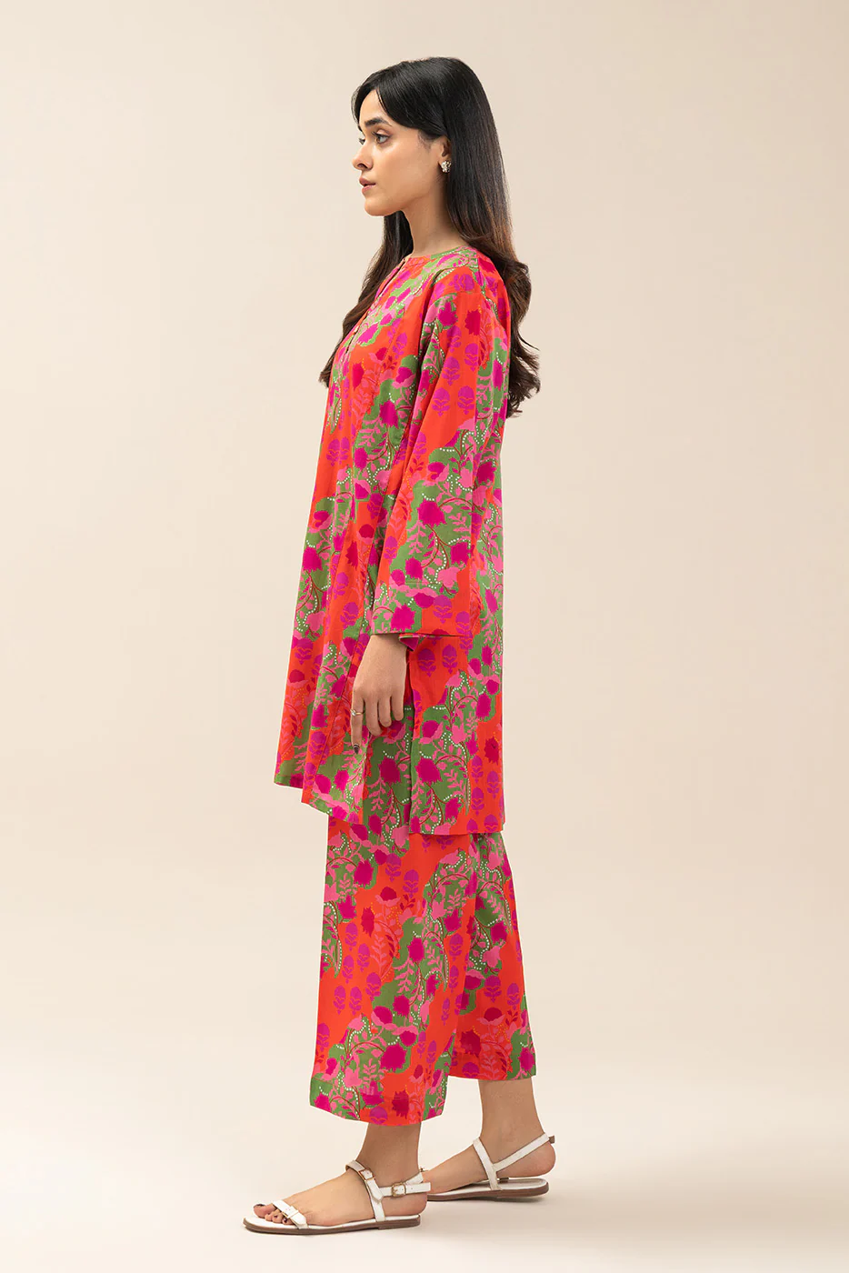 2 PIECE PRINTED TWO WAY SLUB SUIT (PRET) - Image 4