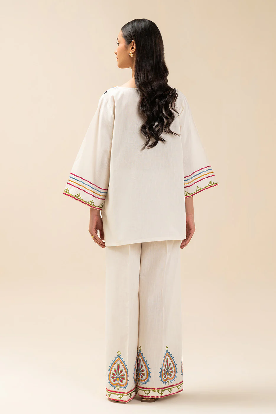 2 PIECE EMBROIDERED SLUB SUIT (FLOW) - Image 7