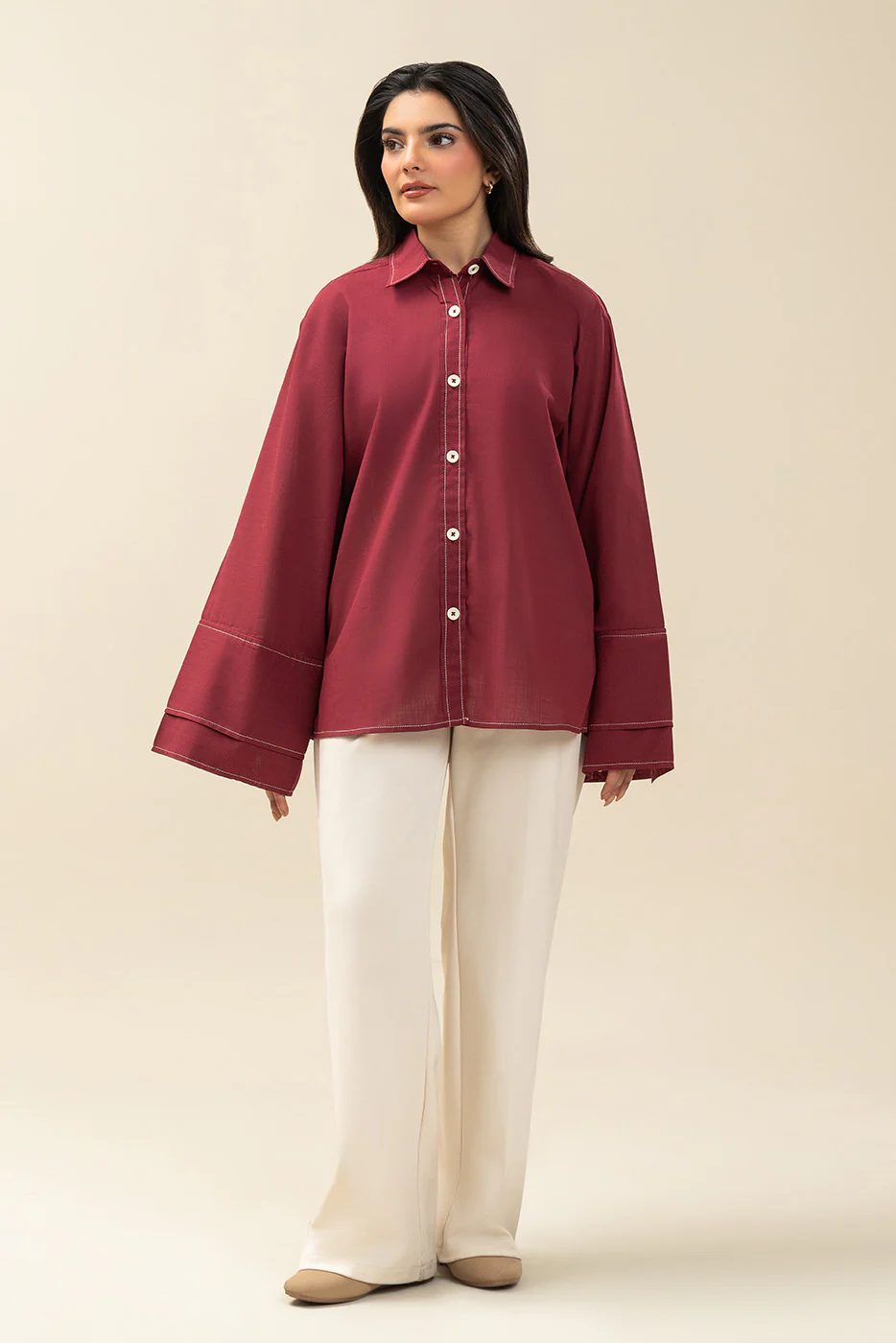SOLID BUTTON DOWN TOP - Image 2