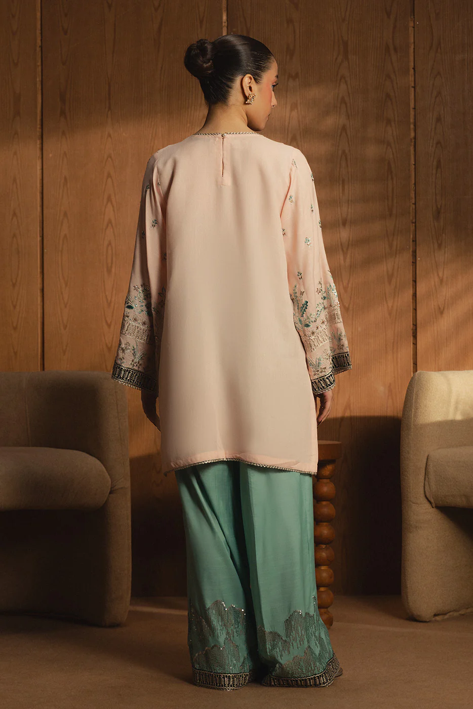 2 PIECE EMBROIDERED RAW SILK SUIT (LUXURY-PRET) - Image 3