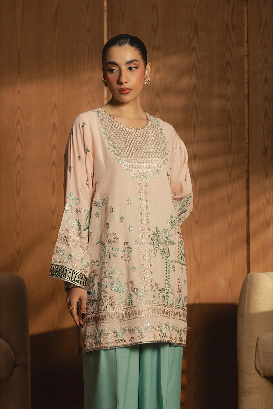 EMBROIDERED RAW SILK SHIRT (LUXURY-PRET) - Image 2