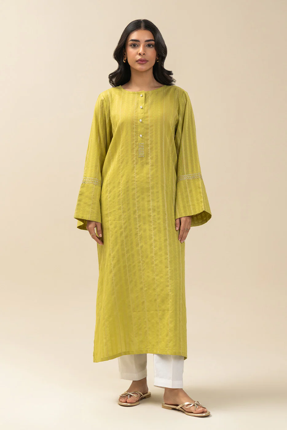 EMBROIDERED DANIER DOBBY SHIRT (PRET) - Image 2
