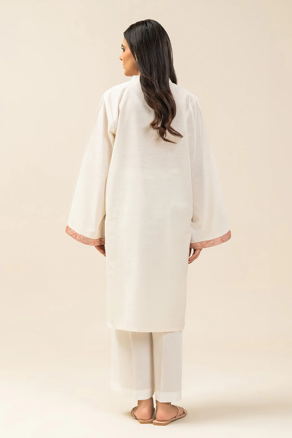 EMBROIDERED SLUB SHIRT (PRET) - Image 4
