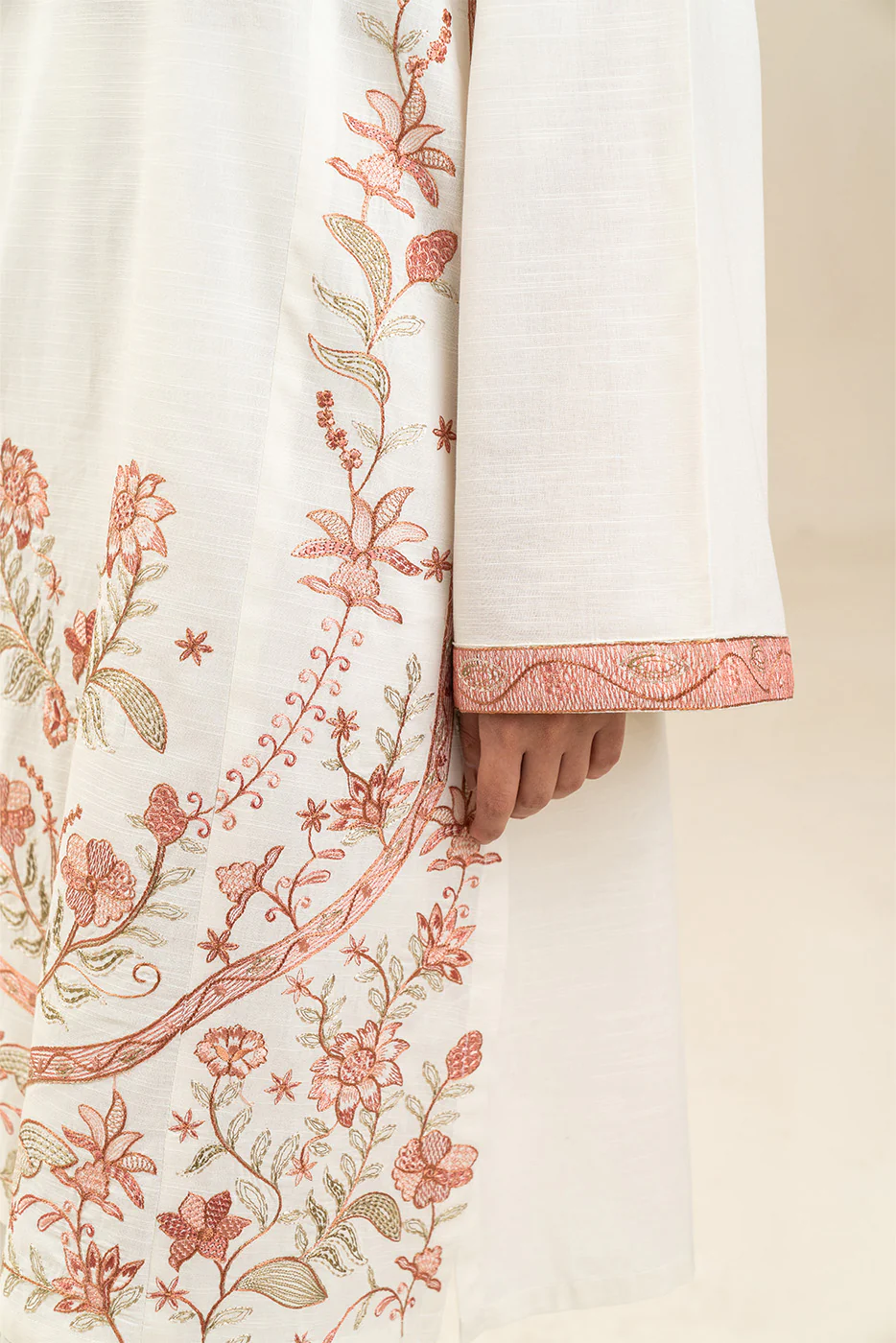 EMBROIDERED SLUB SHIRT (PRET) - Image 5
