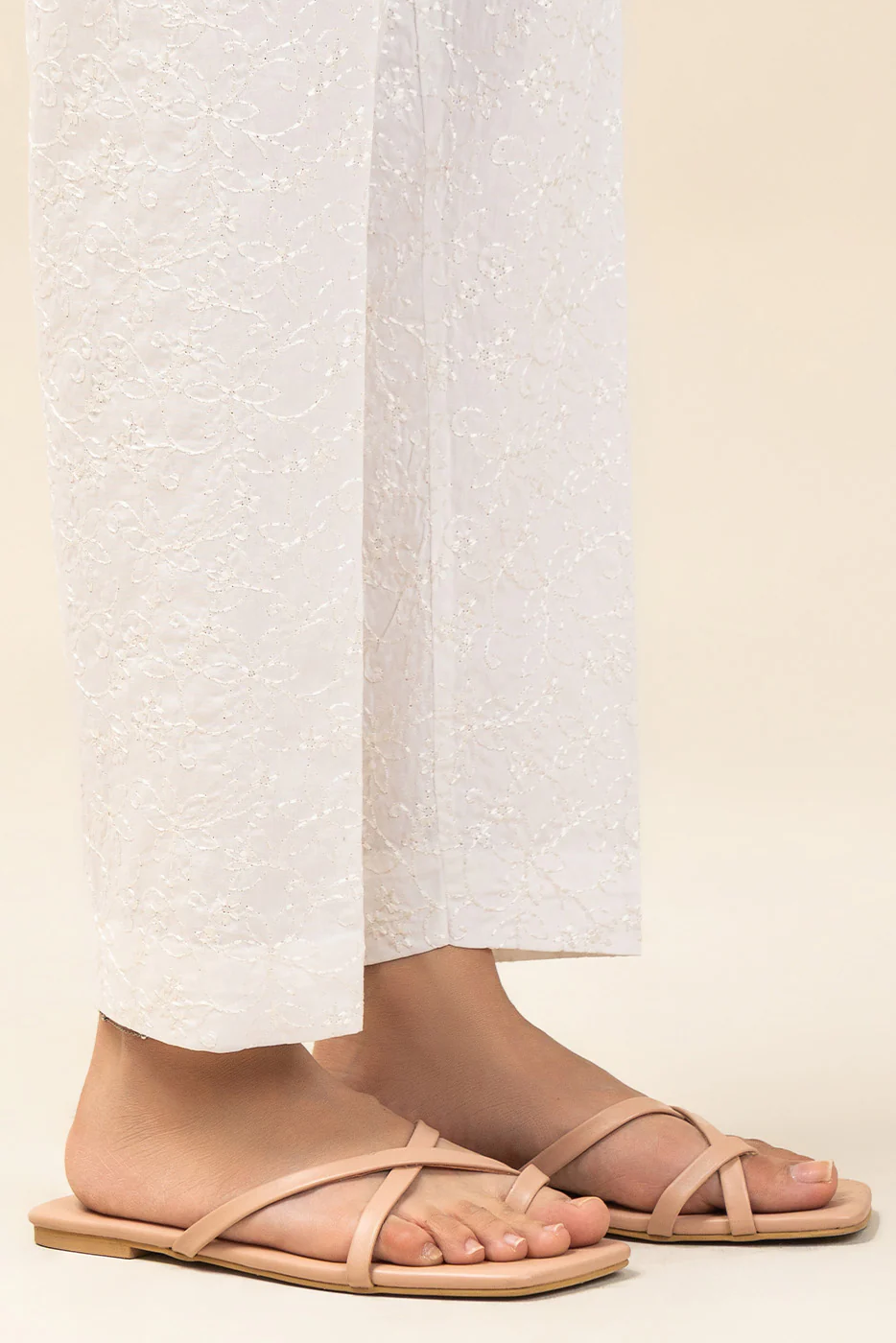 EMBROIDERED STRAIGHT PANTS - Image 2