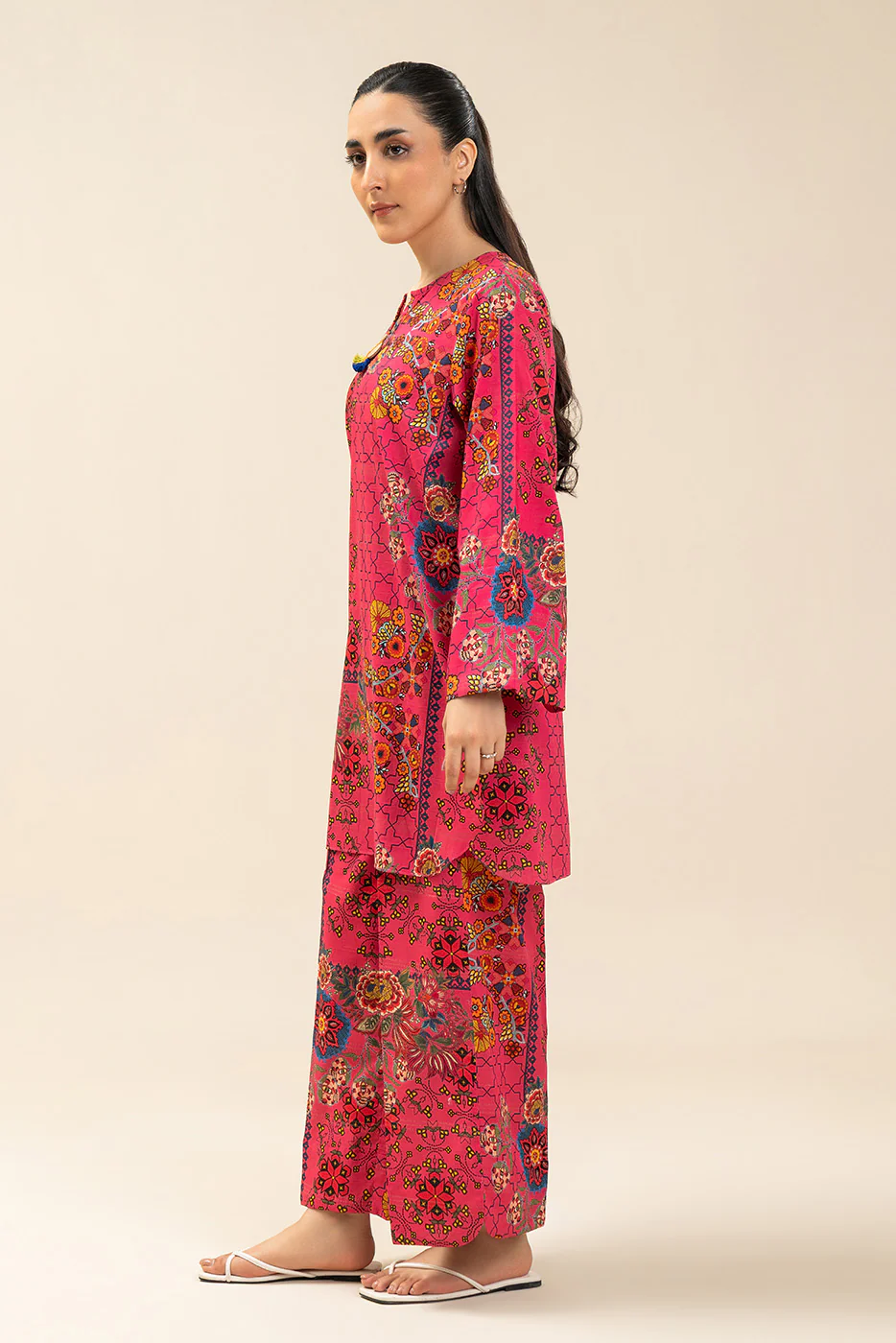 2 PIECE PRINTED LUREX LAWN SUIT (PRET) - Image 3