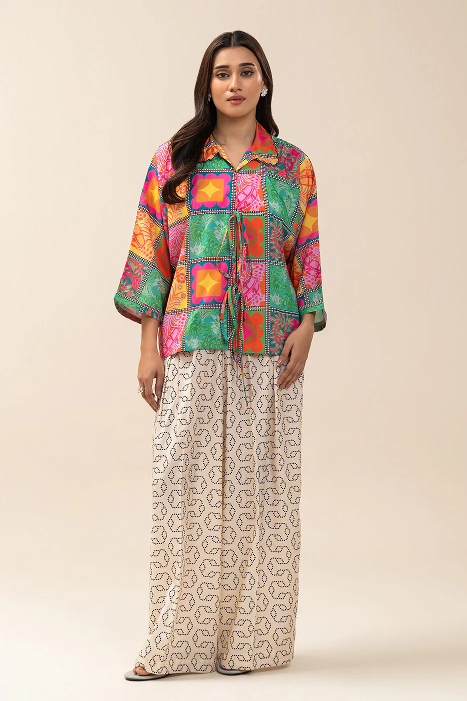 2 PIECE PRINTED SILK CO-ORD SET (FLOW) - Image 2