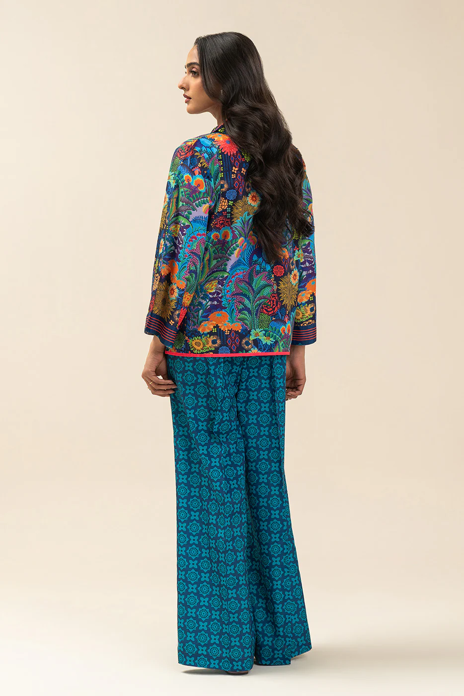 2 PIECE PRINTED SILK CO-ORD SET (FLOW) - Image 4
