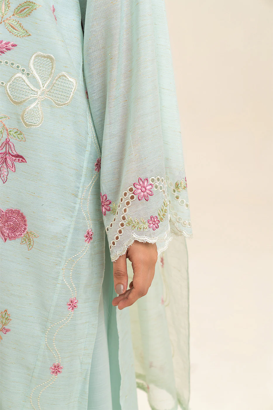 3 PIECE EMBROIDERED ZARI JACQUARD SUIT (HIGH CASUAL) - Image 6