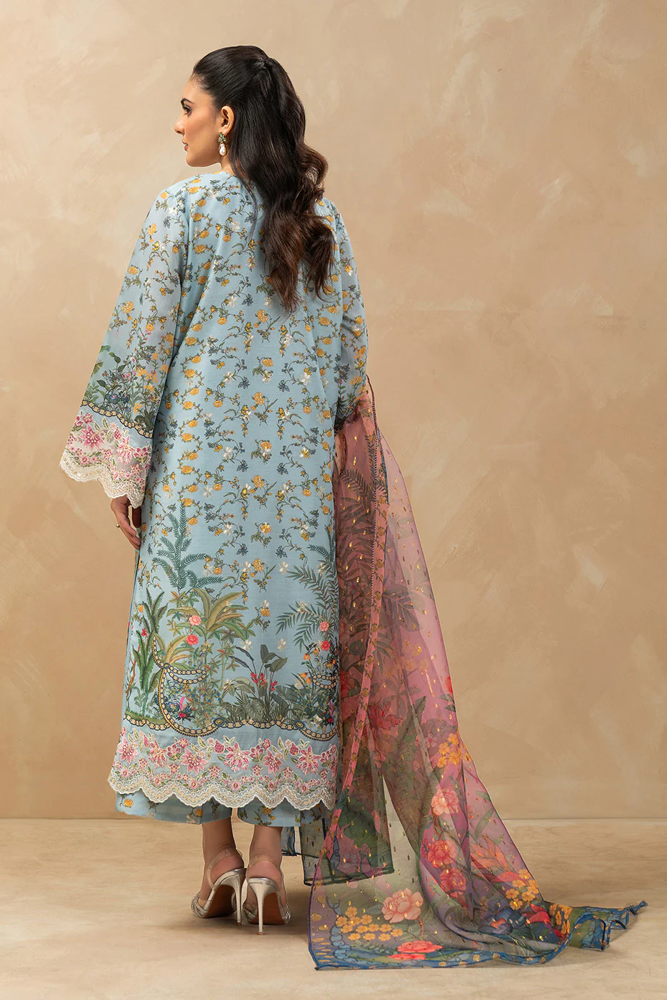 3 PIECE EMBROIDERED ZARI JACQUARD SUIT (LUXURY-PRET) - Image 6