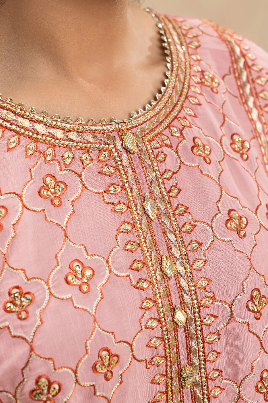 3 PIECE EMBROIDERED RAW SILK SUIT (LUXURY-PRET) - Image 3